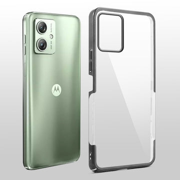 Crystal Clear Premium Case with Shiny Colorful Edges and Precise Cutouts for Motorola Moto G64