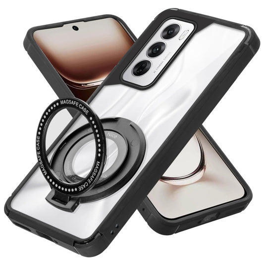 Silicone Grip Clear Case Ring Holder Kickstand For Oppo Reno 12 5G