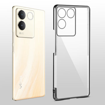 Crystal Clear Premium Case with Shiny Colorful Edges and Precise Cutouts for Vivo T2 Pro 5G