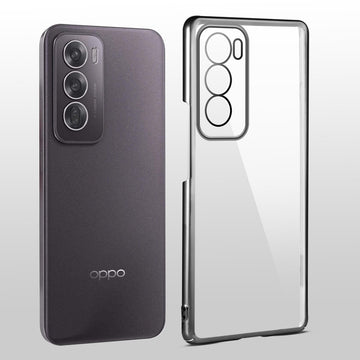 Crystal Clear Premium Shiny colorful Edges Hard Back Case For Oppo Reno 12 5G