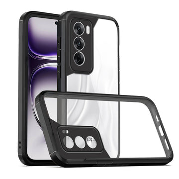 Silicone Border Transparent Back Cover for Oppo Reno 12 Pro 5G