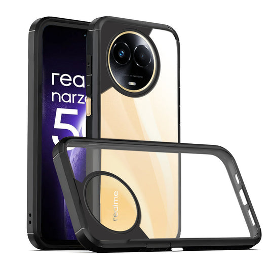 Silicone Border Transparent Back Cover for Realme Narzo 60x 5G