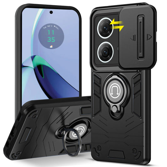 Ultra Rugged Armor Case with Rotating Ring Holder & Shutter Camera Protection Back Case For Motorola Moto G84 5G