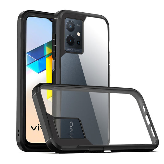 Silicone Border Transparent Back Cover for Vivo T1 5G