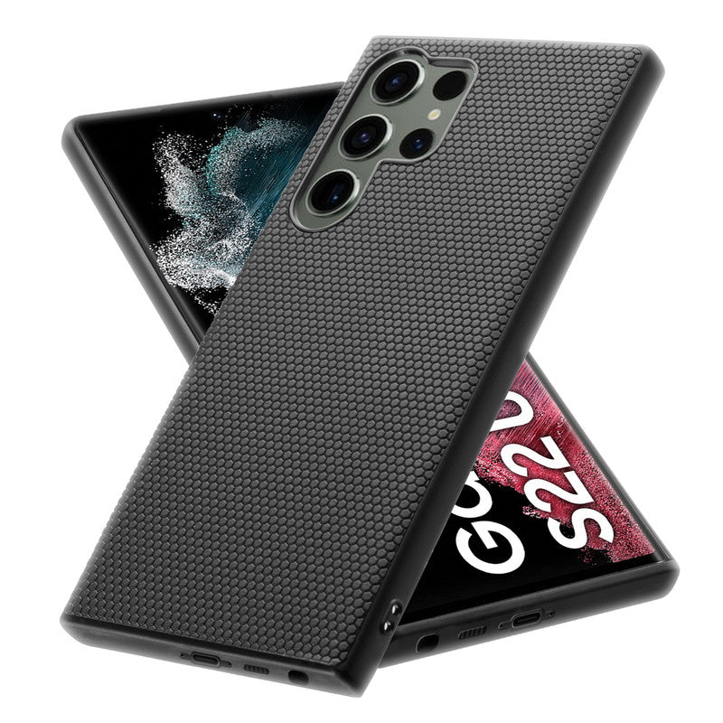 Premium Matte Finish Honeycomb Pattern Back Case For Samsung S22 Ultra 5G