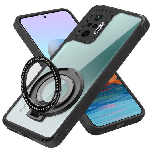 Silicone Grip Clear Case Ring Holder Kickstand For Redmi Note 10 Pro Max