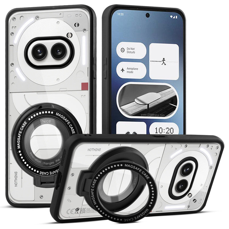Soft Frame Clear Case Ring Holder Kickstand For Nothing Phone 2A