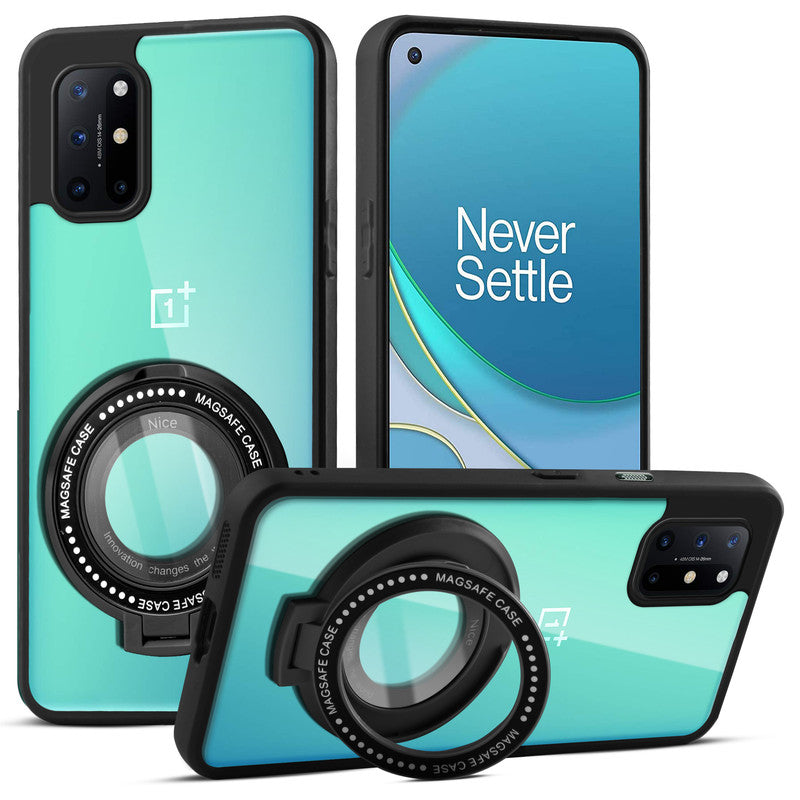 Soft Frame Clear Case Ring Holder Kickstand For OnePlus 8T