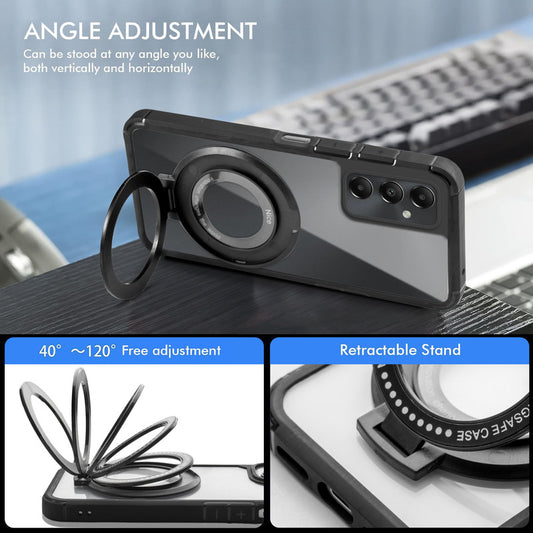 Silicone Grip Clear Case Ring Holder Kickstand For Samsung F15 5G