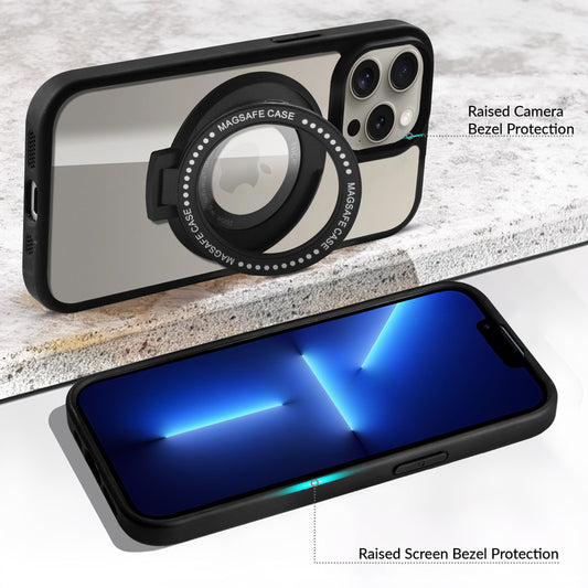 Soft Frame Clear Case Ring Holder Kickstand For Apple iPhone 13 Pro