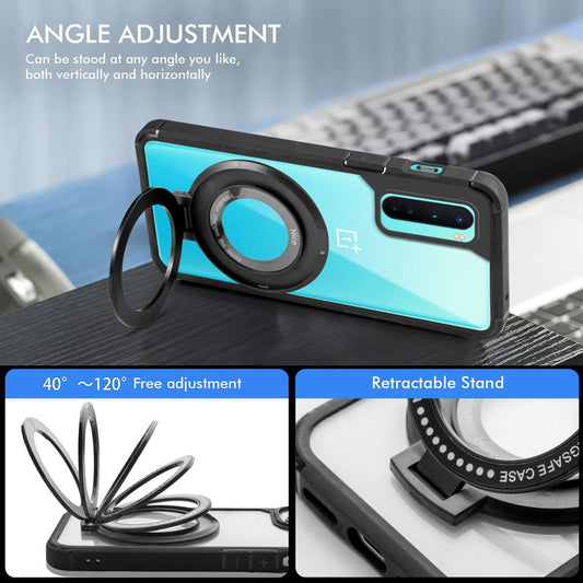 Silicone Grip Clear Case Ring Holder Kickstand For Oneplus Nord