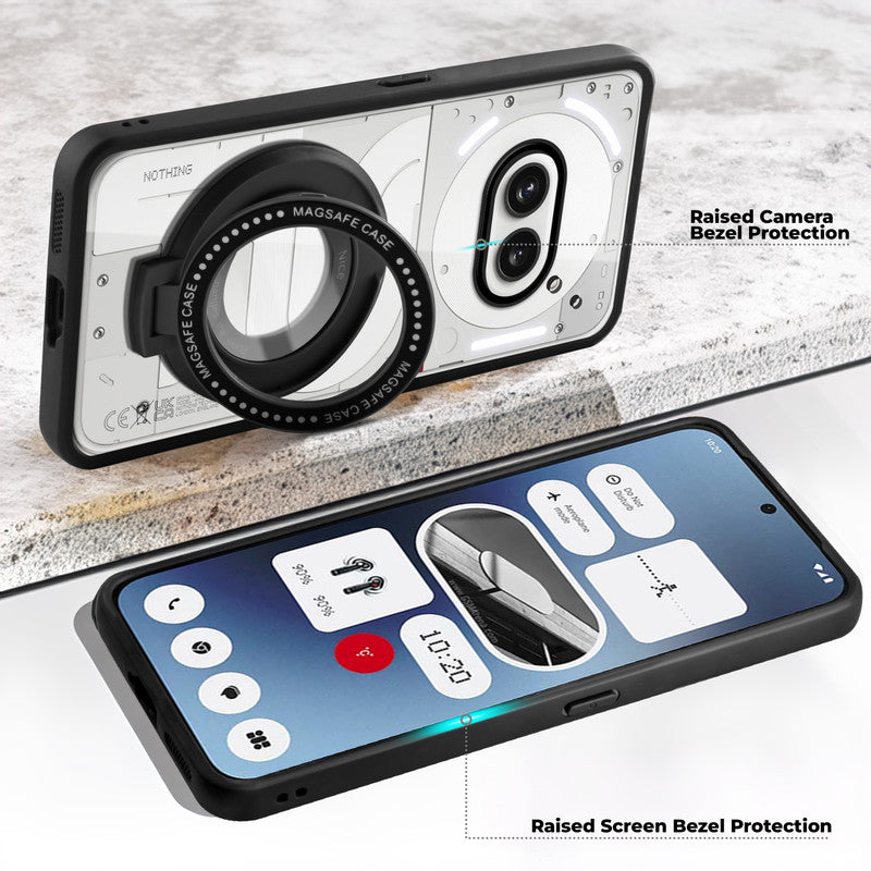 Soft Frame Clear Case Ring Holder Kickstand For Nothing Phone 2A