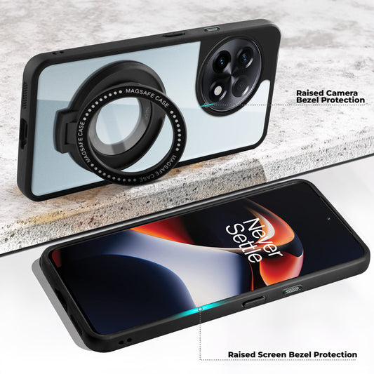 Soft Frame Clear Case Ring Holder Kickstand For OnePlus 11R 5G