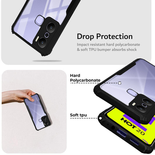 Premium Acrylic Transparent Back Cover for Infinix Hot 20 Play