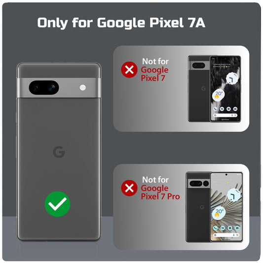 Transparent Back Cover with Silicone Frame Ring Stand Case for Google Pixel 7A
