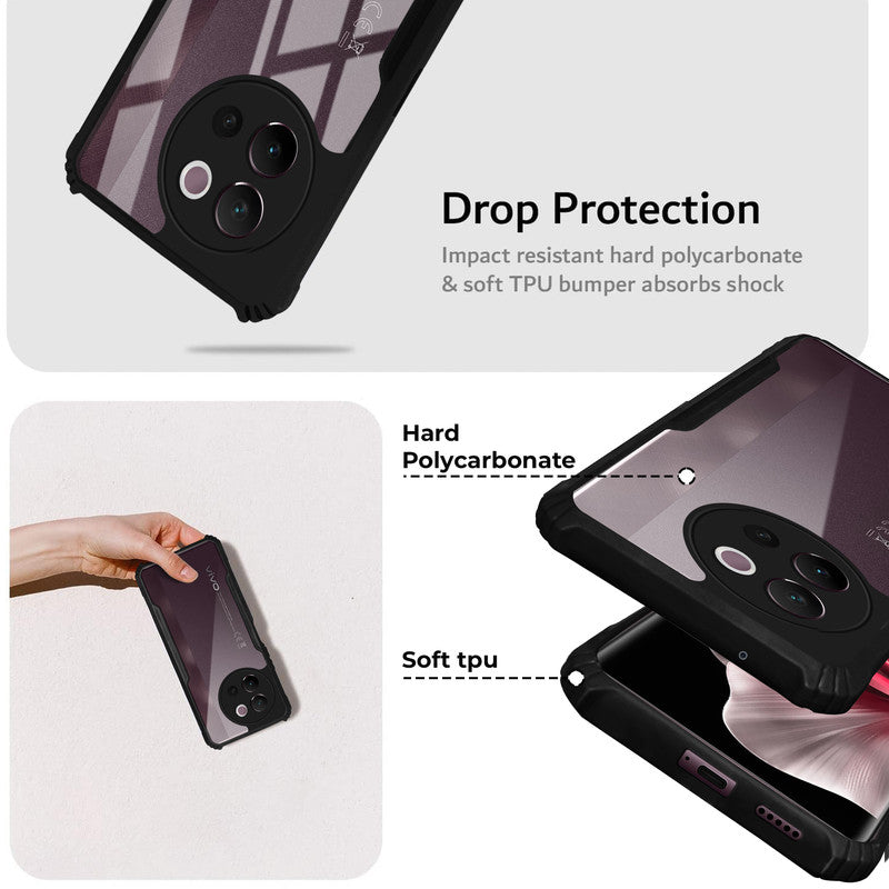 Premium Acrylic Transparent Back Cover for Vivo V40 Lite 5G