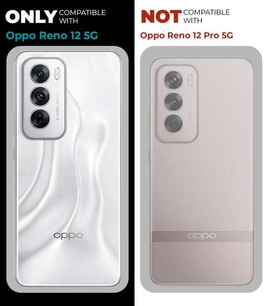 Premium Silicon Soft Framed Case with Clear Back Cover For Oppo Reno 12 5G