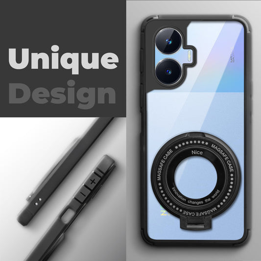 Silicone Grip Clear Case Ring Holder Kickstand For Realme Narzo N55