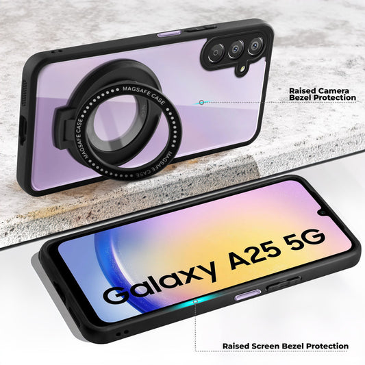 Soft Frame Clear Case Ring Holder Kickstand For Samsung A25 5G