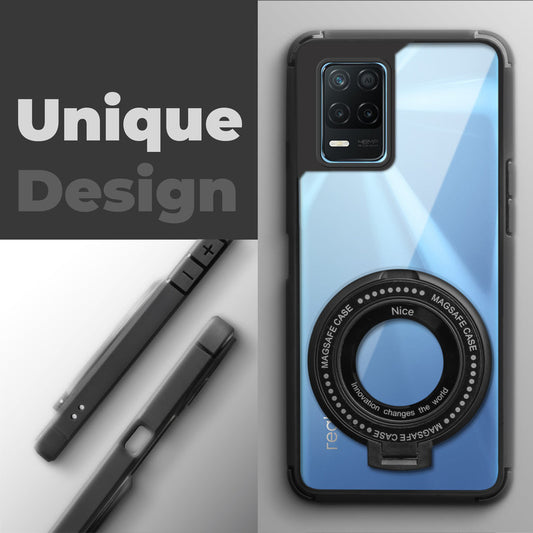 Silicone Grip Clear Case Ring Holder Kickstand For Realme Narzo 30 5G