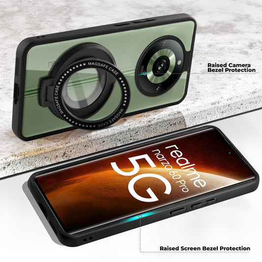 Soft Frame Clear Case Ring Holder Kickstand For Realme Narzo 60 Pro 5G