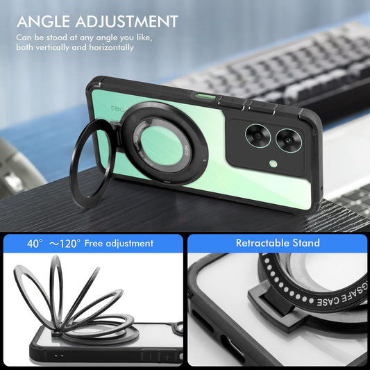 Silicone Grip Clear Case Ring Holder Kickstand For Realme C61