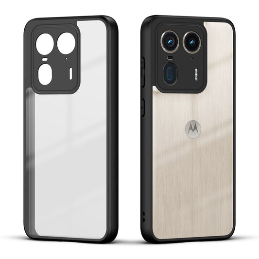 Premium Silicon Soft Framed Case with Clear Back Cover For Motorola Moto Edge 50 Ultra 5G