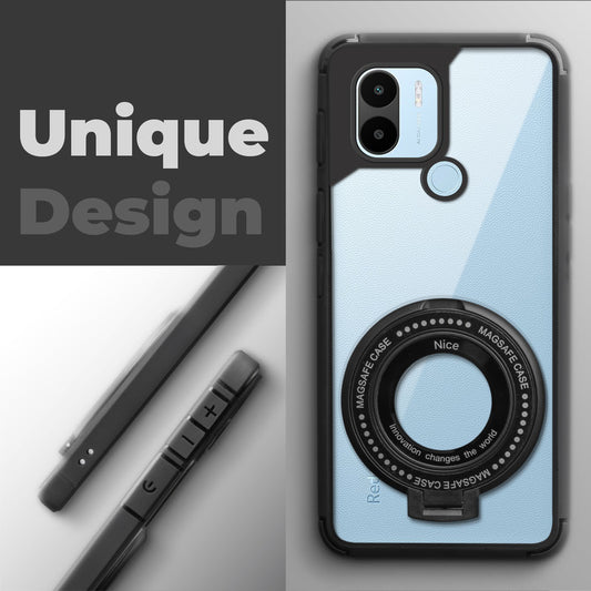 Silicone Grip Clear Case Ring Holder Kickstand For Redmi A1 Plus
