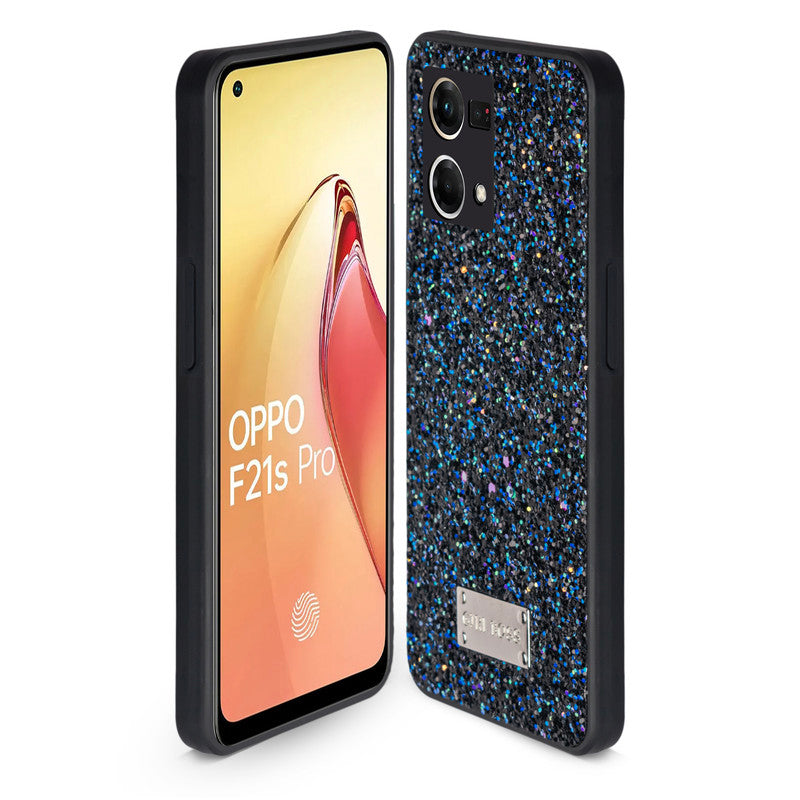 Sparkling Glitter Sequin Case with Camera Shield Back Cover For Oppo F21s Pro 4G