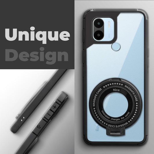 Silicone Grip Clear Case Ring Holder Kickstand For Redmi A2 Plus