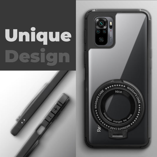 Silicone Grip Clear Case Ring Holder Kickstand For Redmi Note 10S