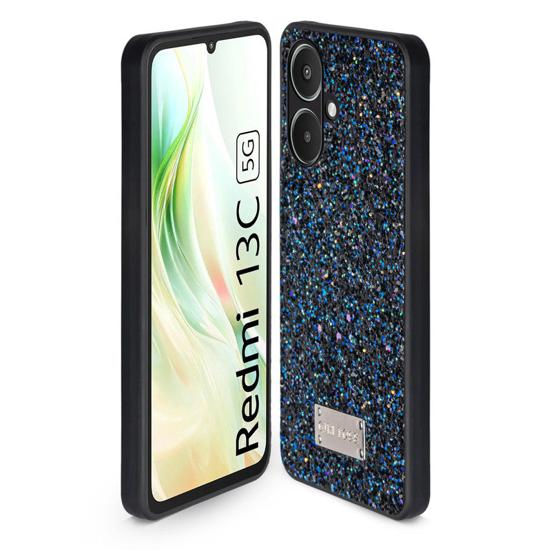 Sparkling Glitter Sequin Case with Camera Shield Back Cover For Redmi 13C 5G