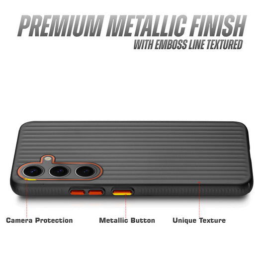 Titanium Grid Armor Hard Back Case For Samsung S23 FE 5G