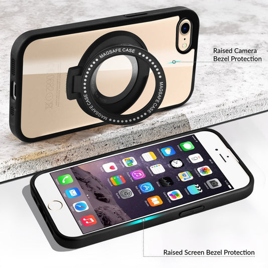 Soft Frame Clear Case Ring Holder Kickstand For Apple iPhone SE