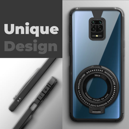 Silicone Grip Clear Case Ring Holder Kickstand For Redmi Note 10 Lite