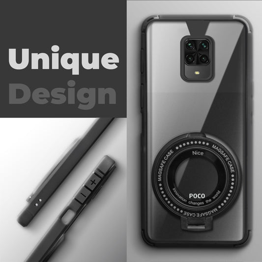 Silicone Grip Clear Case Ring Holder Kickstand For Poco M2 Pro