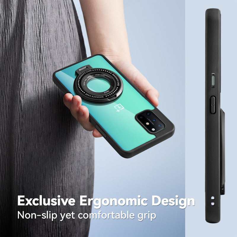 Soft Frame Clear Case Ring Holder Kickstand For OnePlus 8T