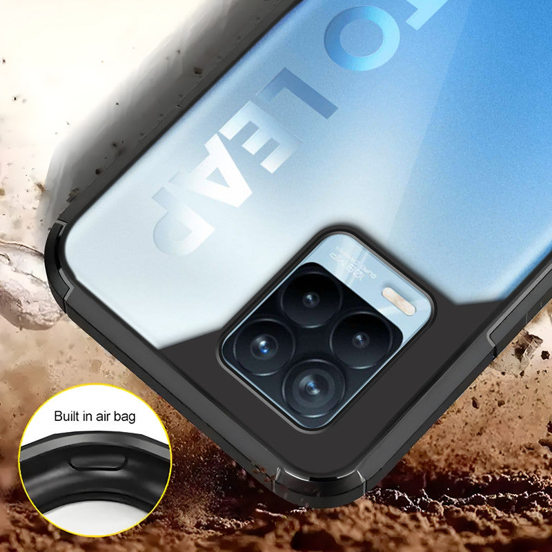 Silicone Border Transparent Back Cover for Realme 8 4G