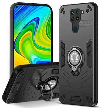 Ultra Rugged Armor Case with Rotating Ring Holder Back Case For Redmi Note 9