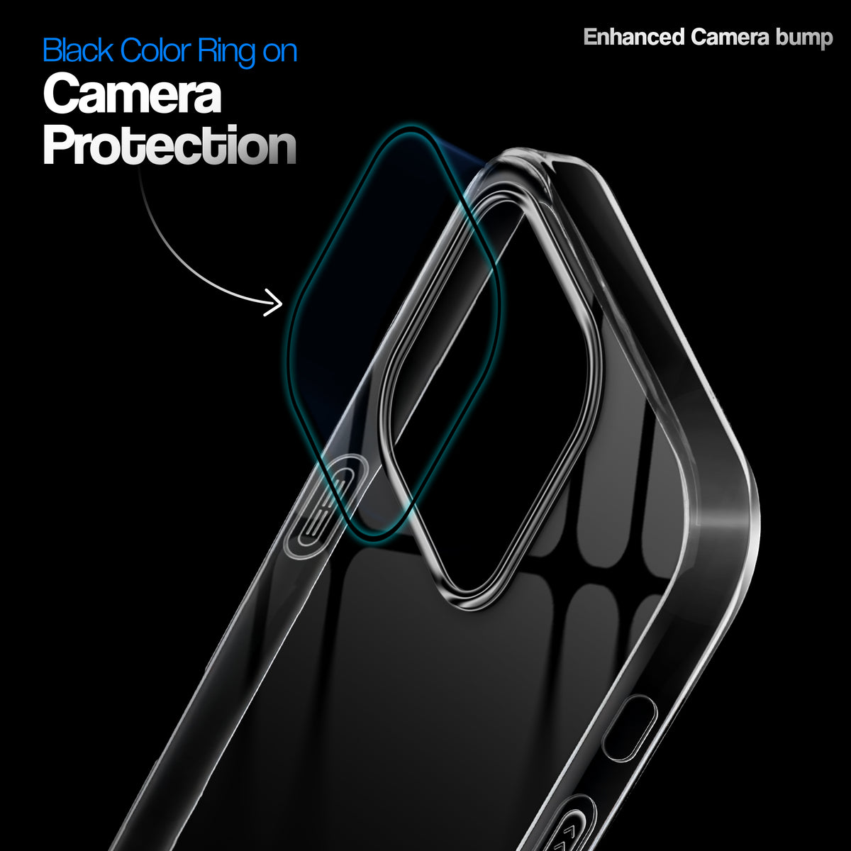 Crystal Clear Anti-Yellow Transparent Back Cover Case With Camera Ring Protection for Apple iPhone 13 Pro Max