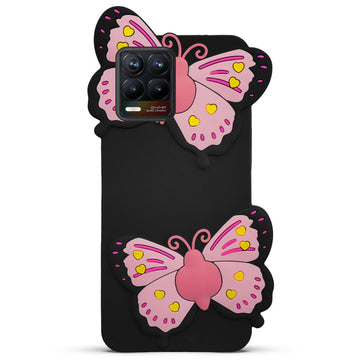 3D Vibrant Butterfly Silicone Phone Case For Realme 8 4G