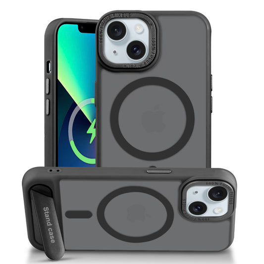 Semi-Transparent Hard Back & MagSafe Compatible With Kickstand Back Case For Apple iPhone 13