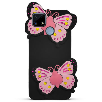 3D Vibrant Butterfly Silicone Phone Case For Realme C25