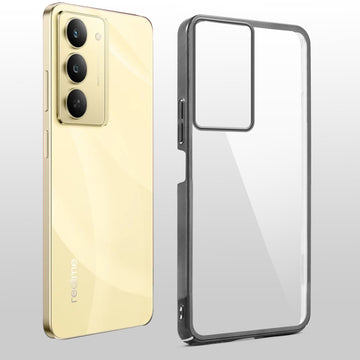Crystal Clear Transparent Premium Shiny colorful Edges Hard Back Case For Realme Narzo 80x 5G