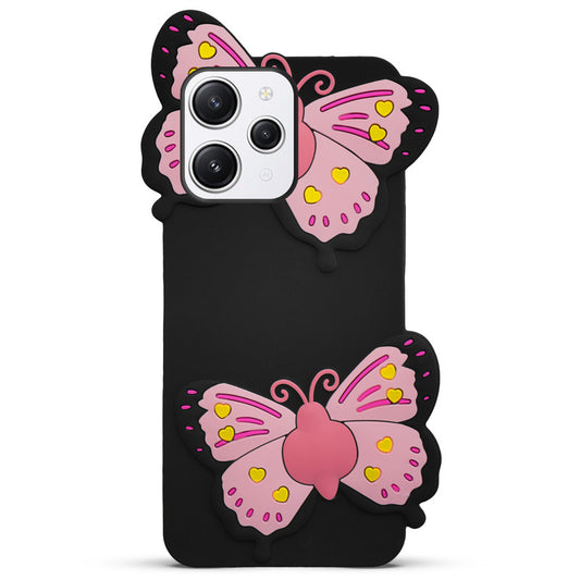 3D Vibrant Butterfly Silicone Phone Case For Redmi 12 4G