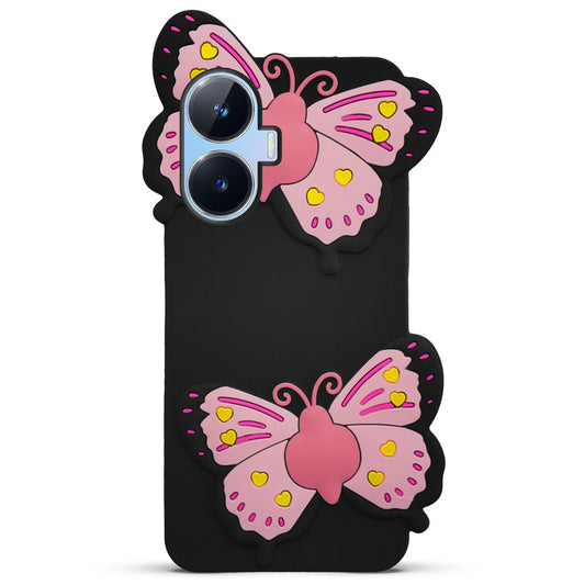 3D Vibrant Butterfly Silicone Phone Case For Realme C55