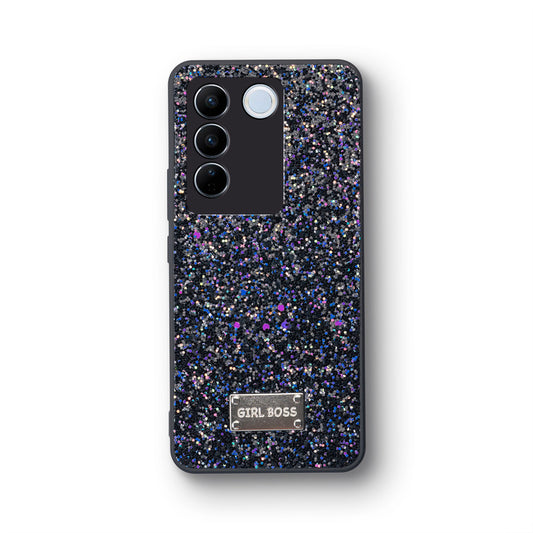 Sparkling Glitter Sequin Case with Camera Shield Back Cover For Vivo V27 5G
