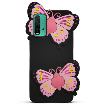 3D Vibrant Butterfly Silicone Phone Case For Redmi 9 Power