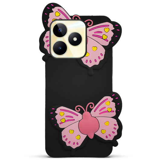 3D Vibrant Butterfly Silicone Phone Case For Realme C53