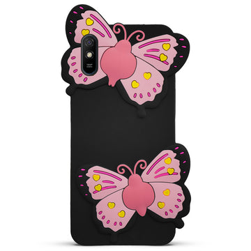 3D Vibrant Butterfly Silicone Phone Case For Redmi 9A